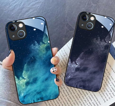 Creative Deep Blue Marble Phone Case with Starry Sky