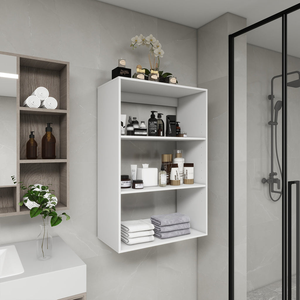 B4 Modular Bathroom Closet Shelving System – Wood Wall‑Mounted