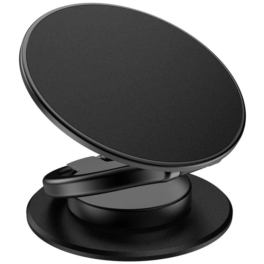 MonIdea Phone Grip Phone Ring Holder Finger Kickstand 360°Rotation &amp; Adjustable Metal Cell Phone Rings Gripper Stand Work with Magnetic Car Mount for iPhone Samsung &amp; Other Phones - Black