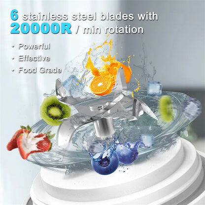 Portable Personal Blender – 6‑Blade Juicer