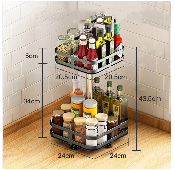 Multifunctional Kitchen Spice Rack – Tiered Organizer