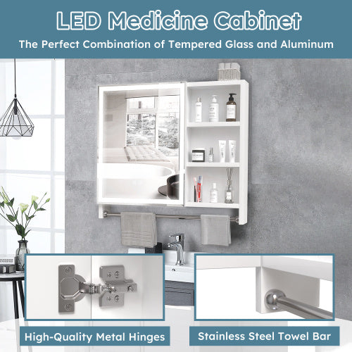 Modern 32x28 " LED Bathroom Medicine Cabinet with mirror