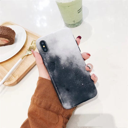 Creative Deep Blue Marble Phone Case with Starry Sky