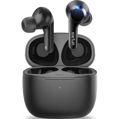EarFun® Air True Wireless Earbuds Bluetooth Earbuds with 4 Mics Sweatshield™ IPX7 Waterproof with Volume Control USB-C Fast Charge in-Ear Headphones with Wireless Charging Deep Bass 35H Playtime
