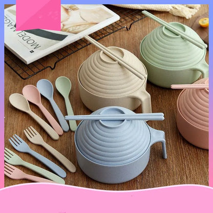 Instant Noodle Tableware Set - 5 - piece Modern Bowl &amp; Utensil Kit