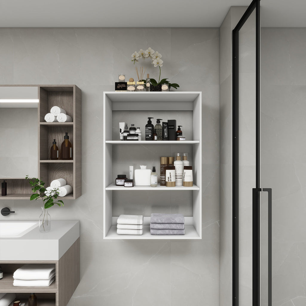 B4 Modular Bathroom Closet Shelving System – Wood Wall‑Mounted